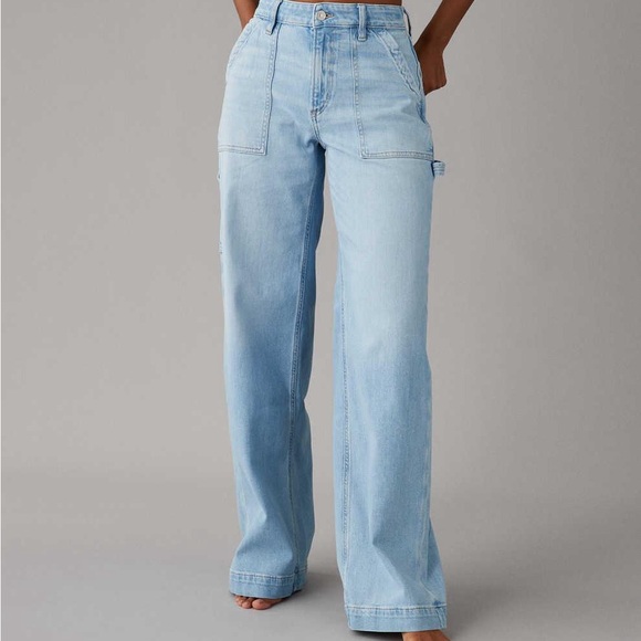 American Eagle Outfitters Light Blue Flare Jeans - Picture 1 of 5